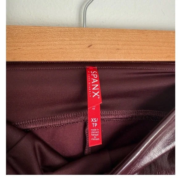 Spanx Faux Patent Leather Leggings in Ruby Red - Picture 9 of 10